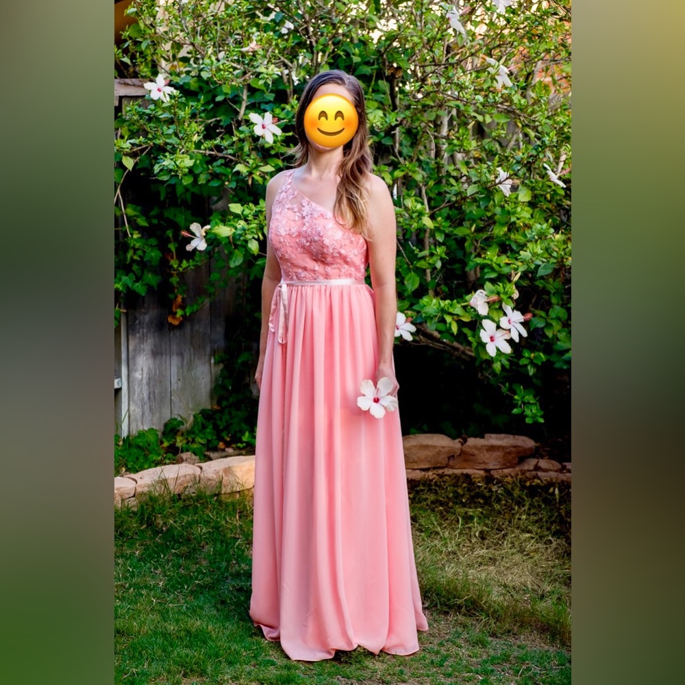 Pink One Shoulder Gown - Picture 8 of 10